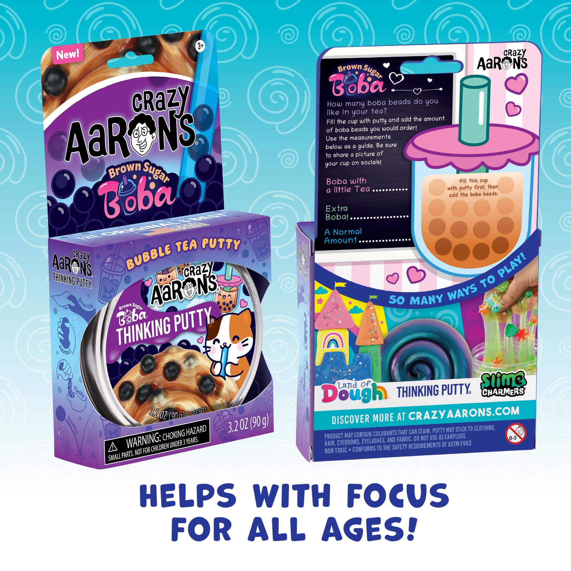 Bounce-ready Brown Sugar Boba putty with bead texture for dynamic play.