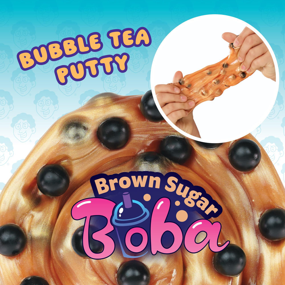 Stretchable Crazy Aaron's Brown Sugar Boba putty showing bead pockets for sculpting.