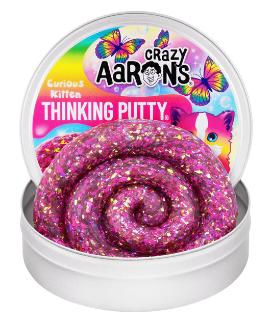 Crazy Aaron's Thinking Putty Curious Kitten close-up swirls for tactile exploration.
