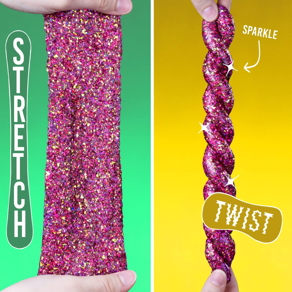 Glitter pieces in Curious Kitten putty spark imaginative play.