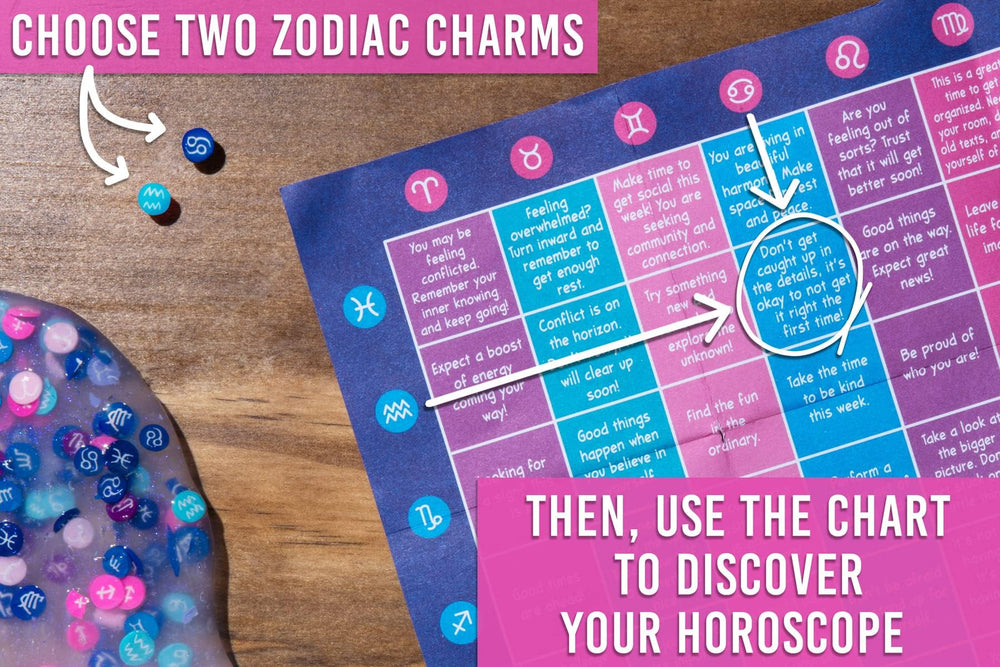 Crazy Aaron's Thinking Putty horoscope with intuition chart for exploring ideas.
