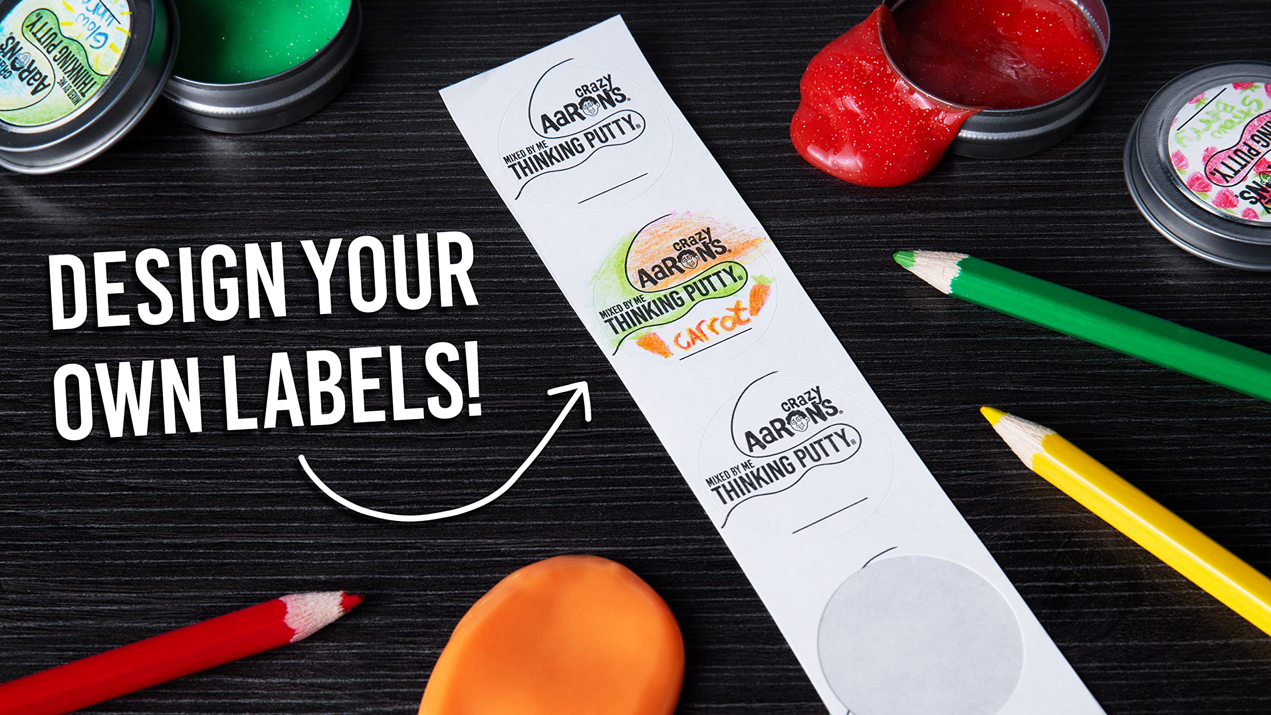 Crazy Aaron's Thinking Putty kit offers six special-effects putties for varied textures.