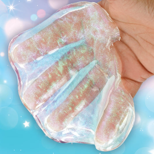 Crazy Aaron's Get Ready with Me Thinking Putty closeup of liquid-glass feel and sparkle.
