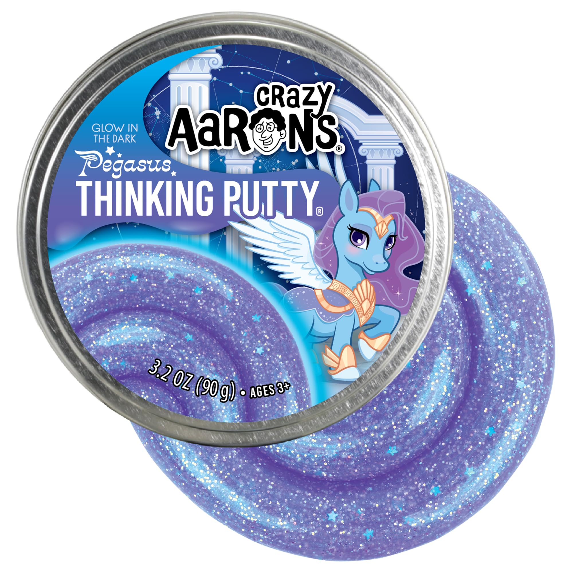 Crazy Aaron's Pegasus Thinking Putty glows in the dark for focus.