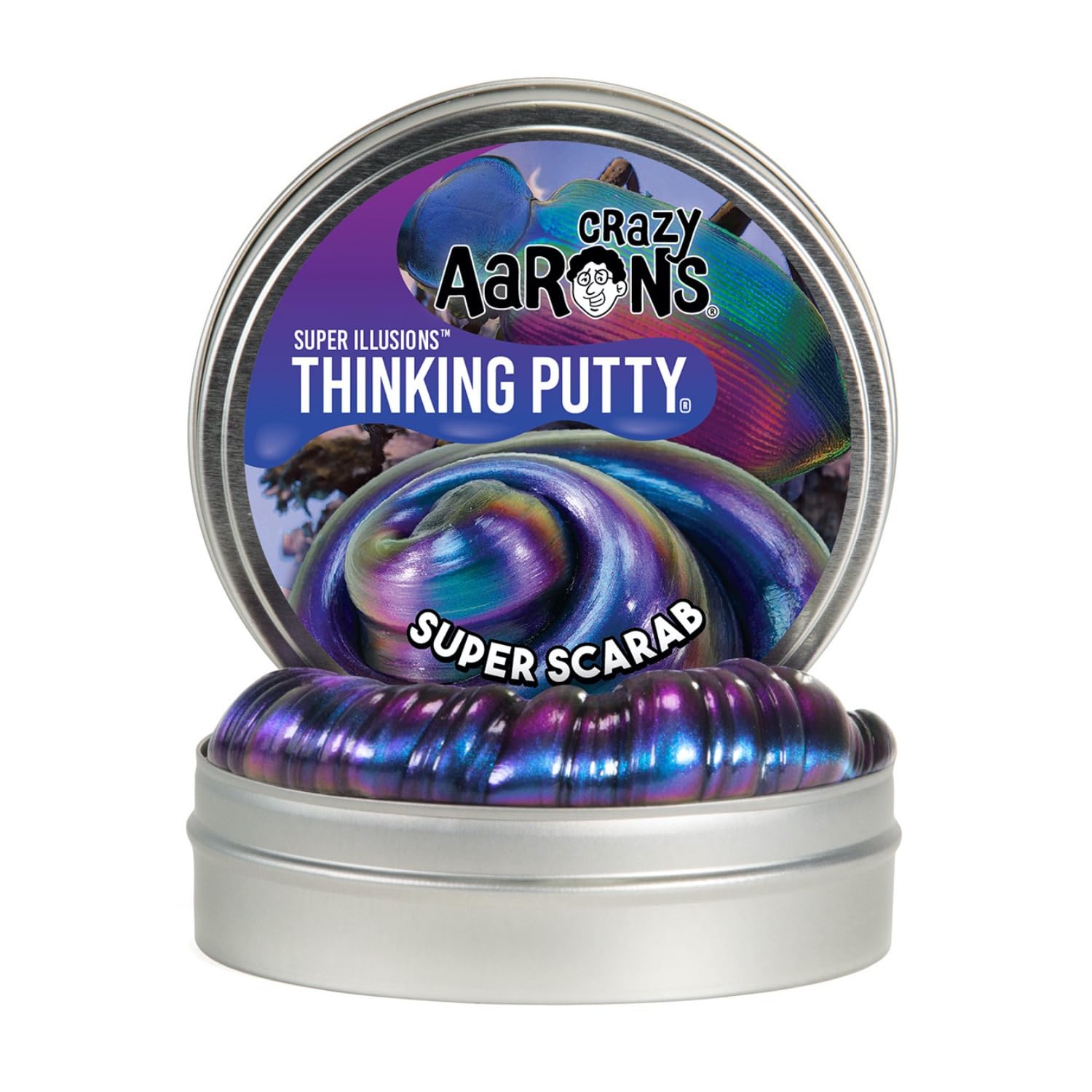 Crazy Aaron's Thinking Putty Super Scarab bouncing and popping for dynamic fidget fun.