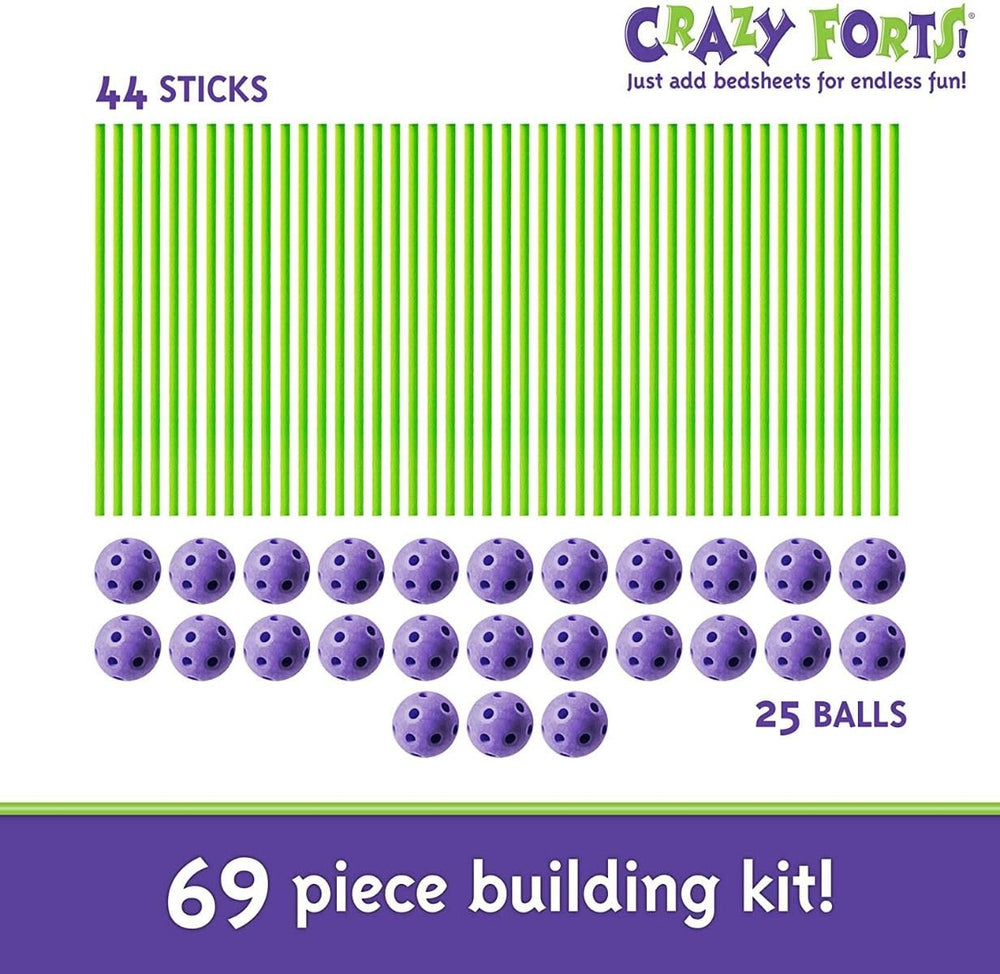 Crazy Forts portable kit travels easily for indoor and outdoor play.