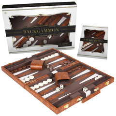 Crazy Games premium backgammon 18-inch board brown, ideal for family game nights