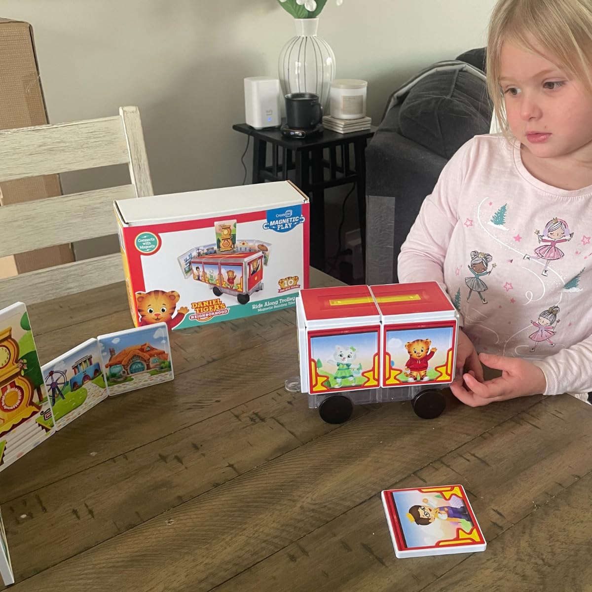 CreateOn Daniel Tiger trolley tiles museum gallery view promotes spatial exploration and design planning