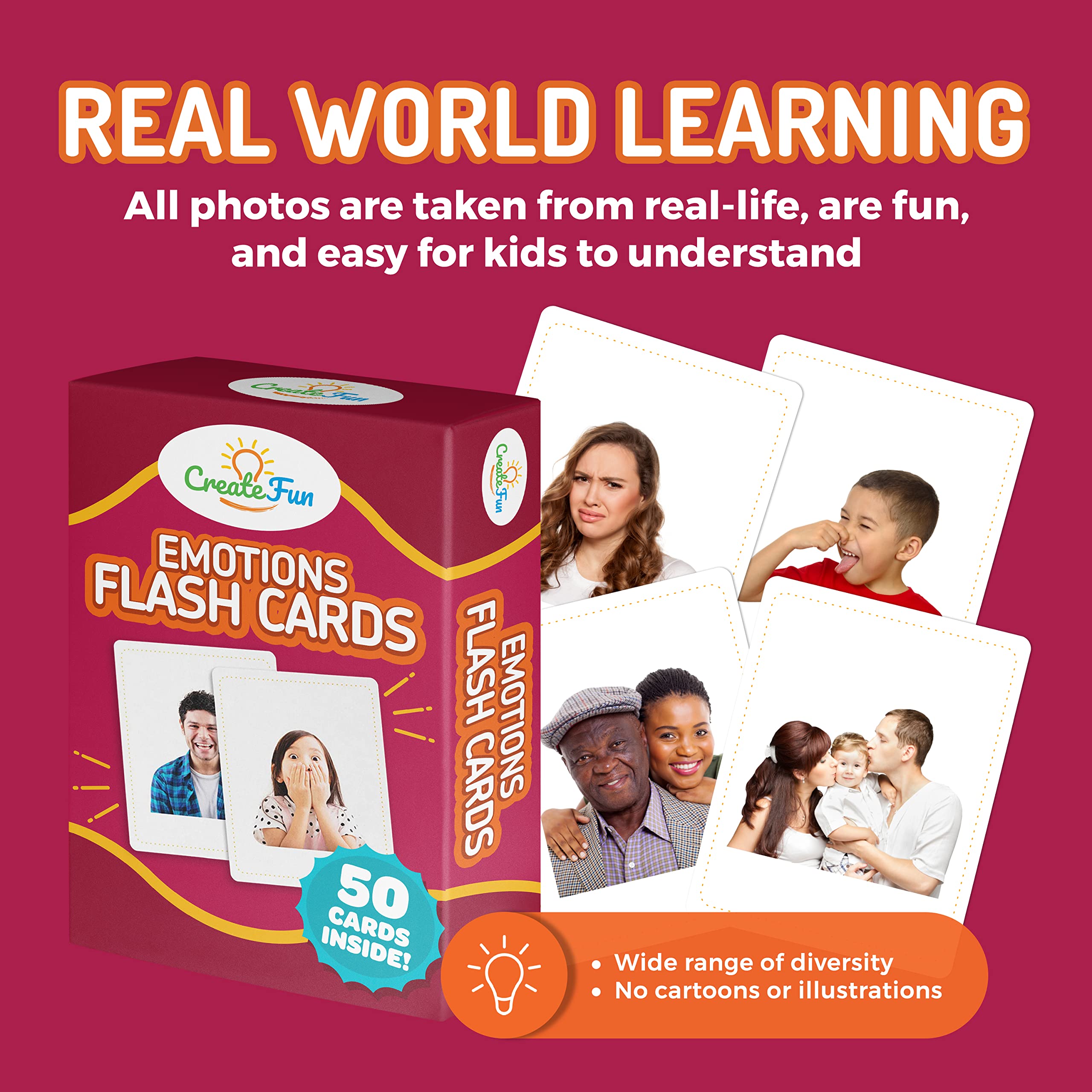CreateFun Surprised emotion card photo to spark curiosity and expressive vocabulary