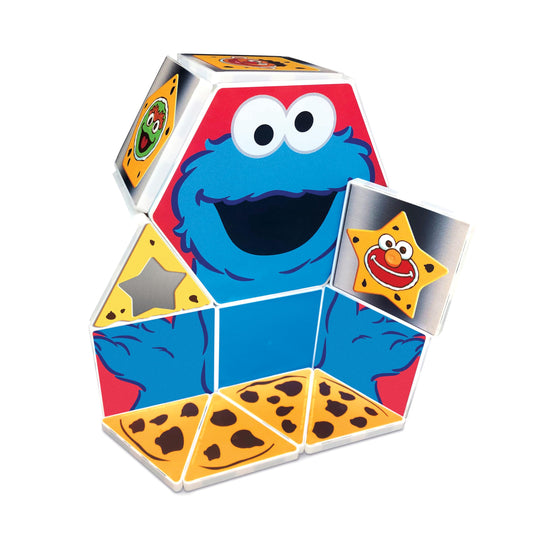 CreateOn Cookie Monster Shapes three-inch square tiles for versatile magnetic construction.