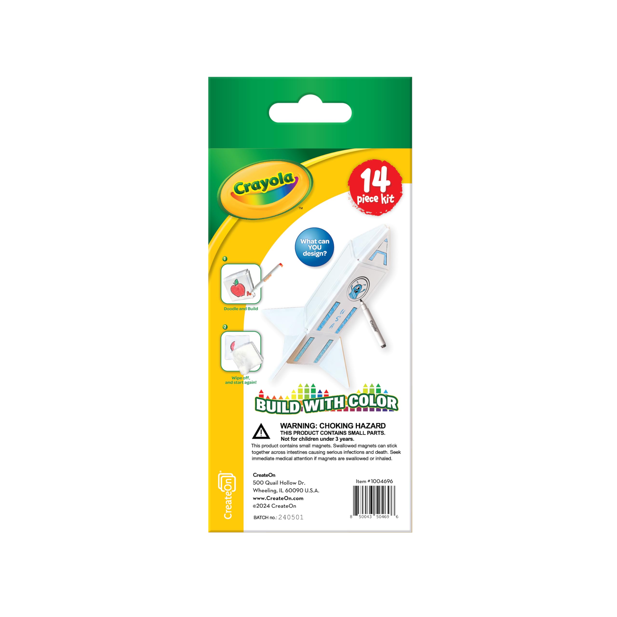 CreateOn Crayola Doodle Tiles rocket tiles invite dynamic building on the go