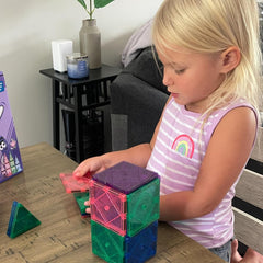 CreateOn Crayola Glitter Magnetic Tiles castle and rocket sets for storytelling