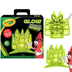 CreateOn Crayola Glow Doodle Tiles assembled with bright kid-friendly colors for creative building.