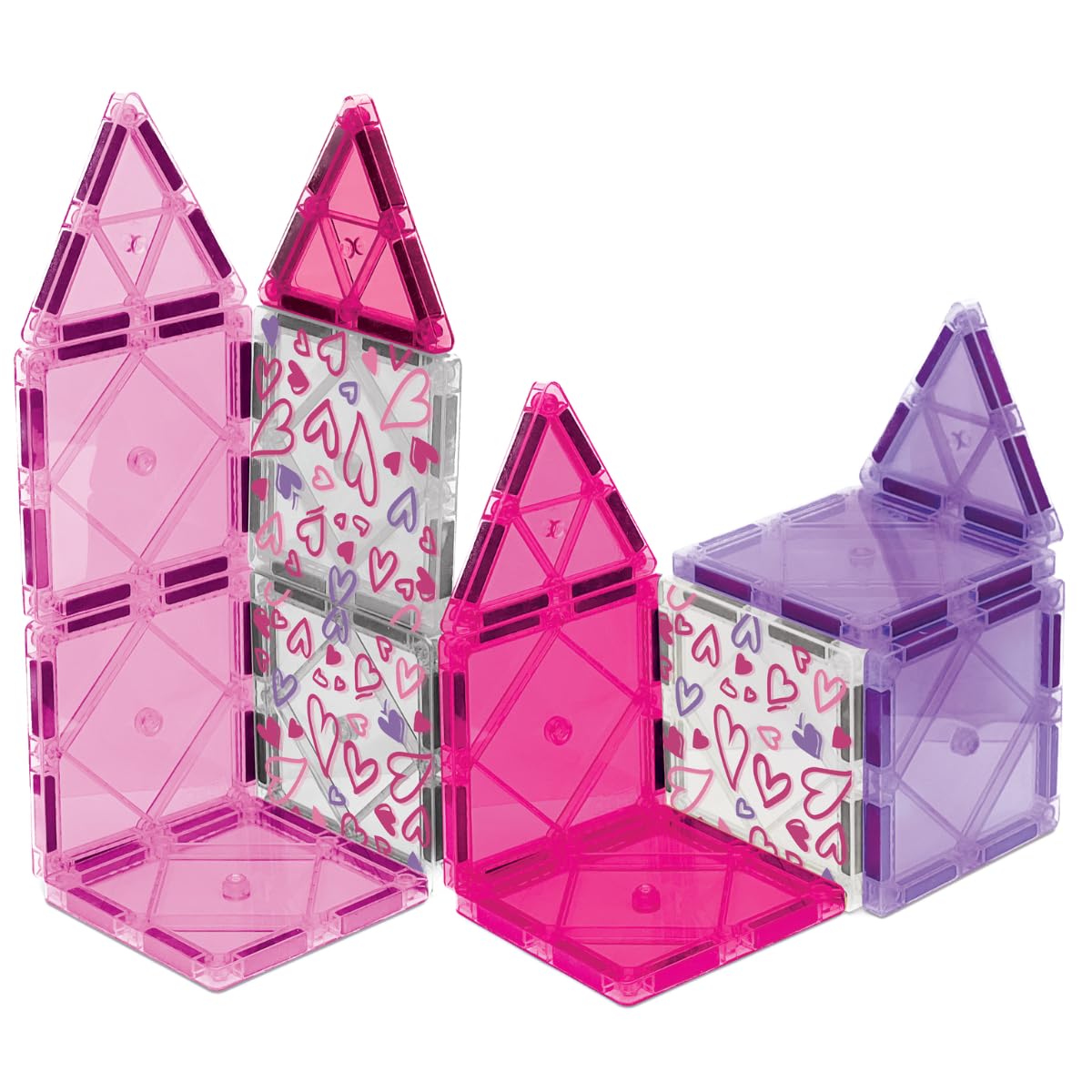 CreateOn Crayola magnetic tiles mix castle and rocket tiles to spark imaginative worlds.