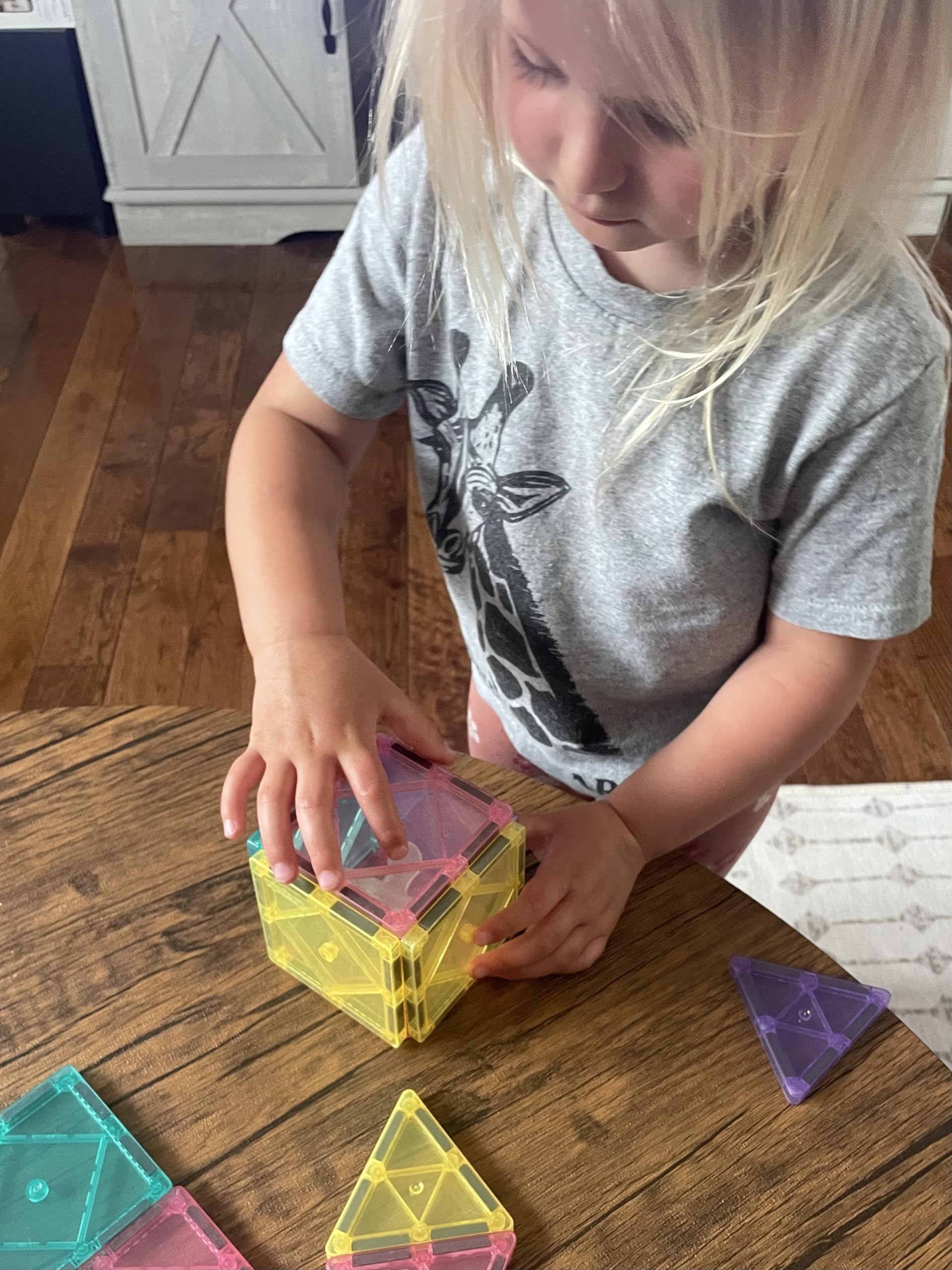 CreateOn Crayola magnetic tiles pastel close-up magnets and soft colors inviting tactile play.