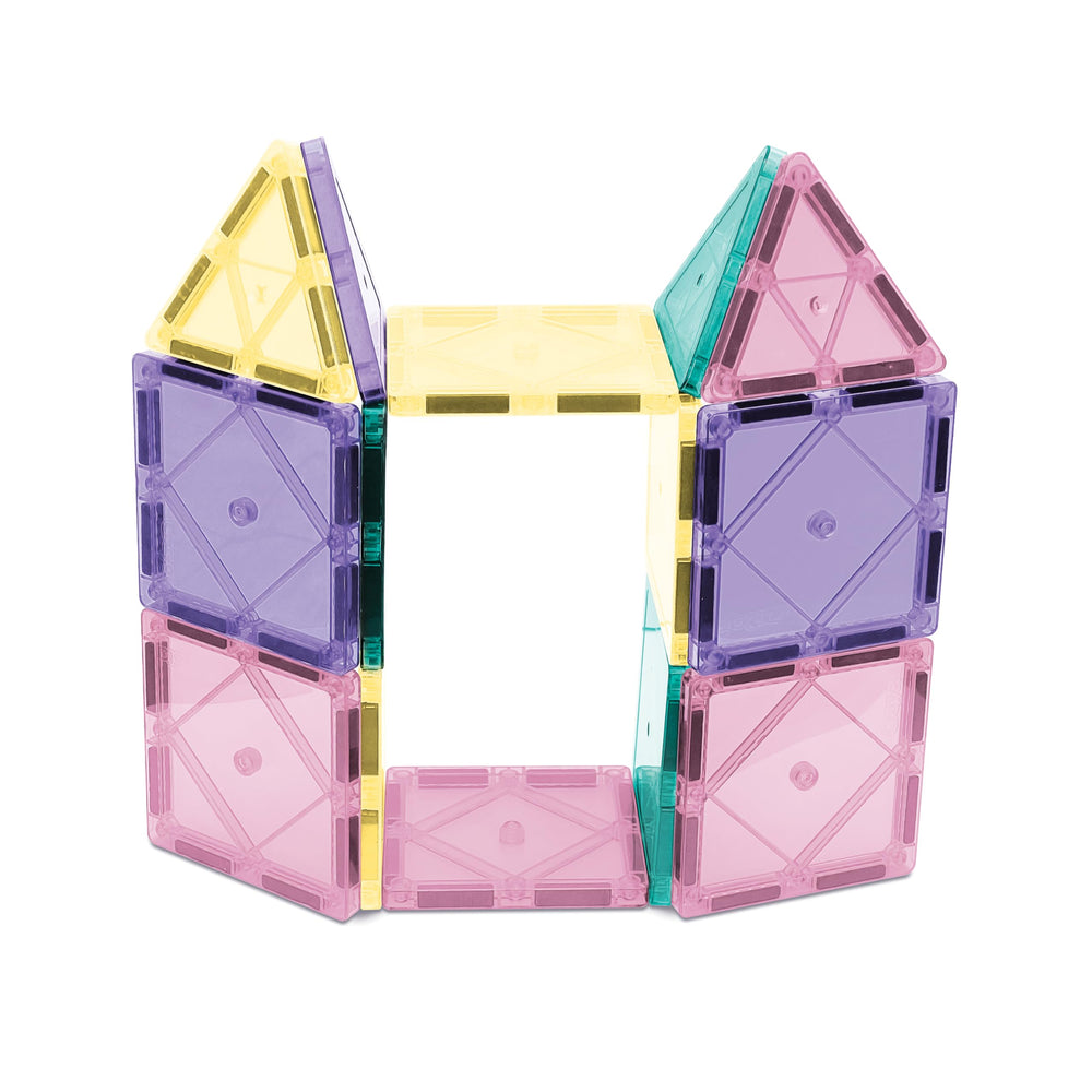 CreateOn Crayola magnetic tiles pastel storage case keeps projects organized.