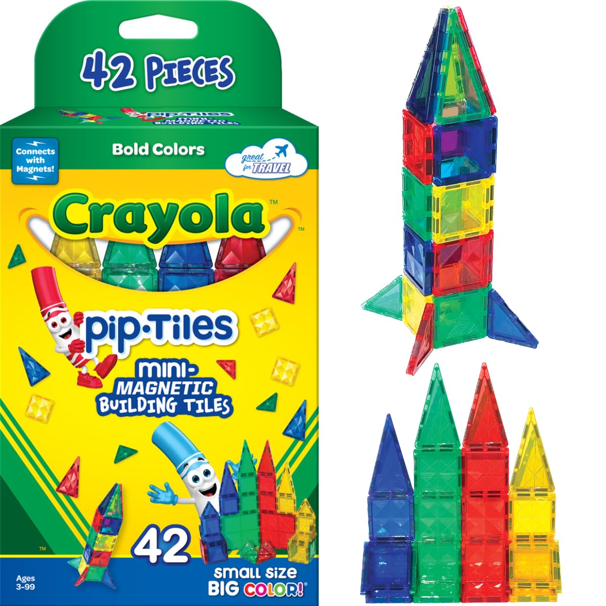 CreateOn Crayola Mini Magnetic PIP-Tiles travel set for on-the-go creative play