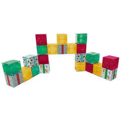 Kids building vehicles with Crayola PIP Cubes to spark storytelling.