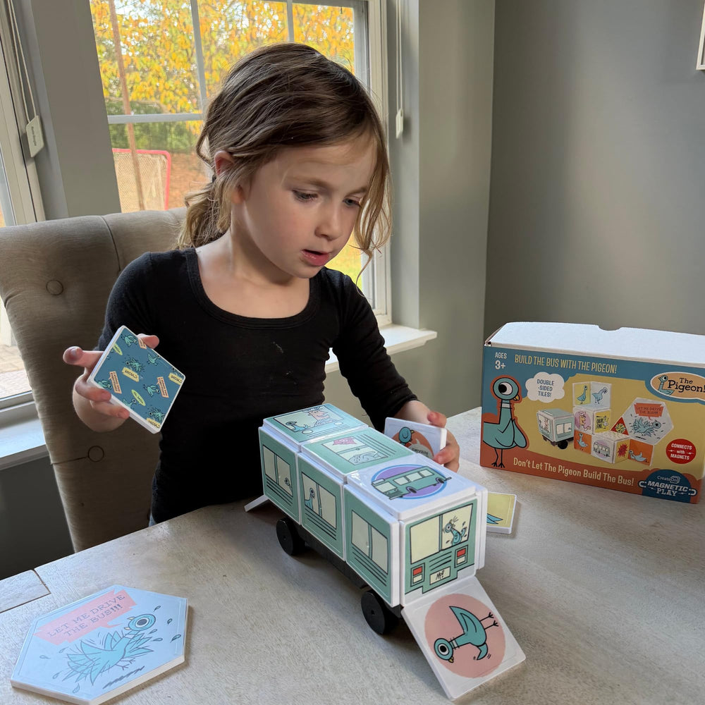 CreateOn magnetic tiles enable shape and pattern experiments for kids.