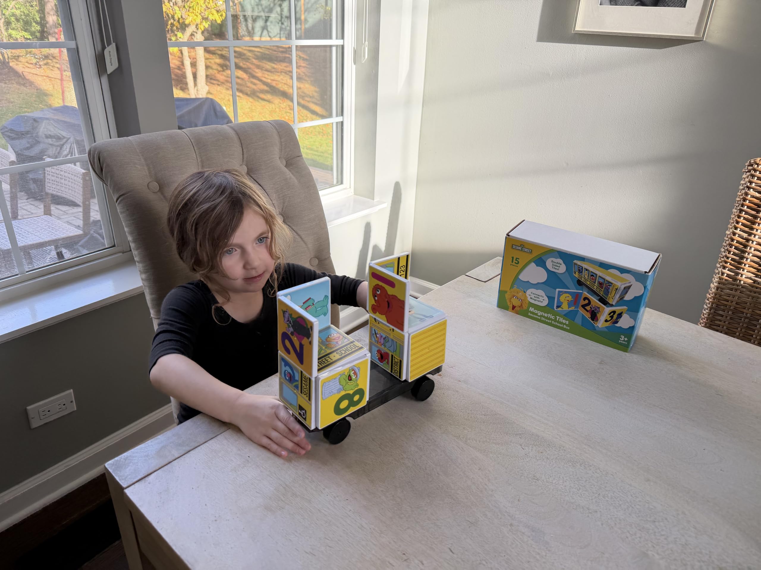 CreateOn Sesame Street building tiles promote hands-on design and spatial awareness.