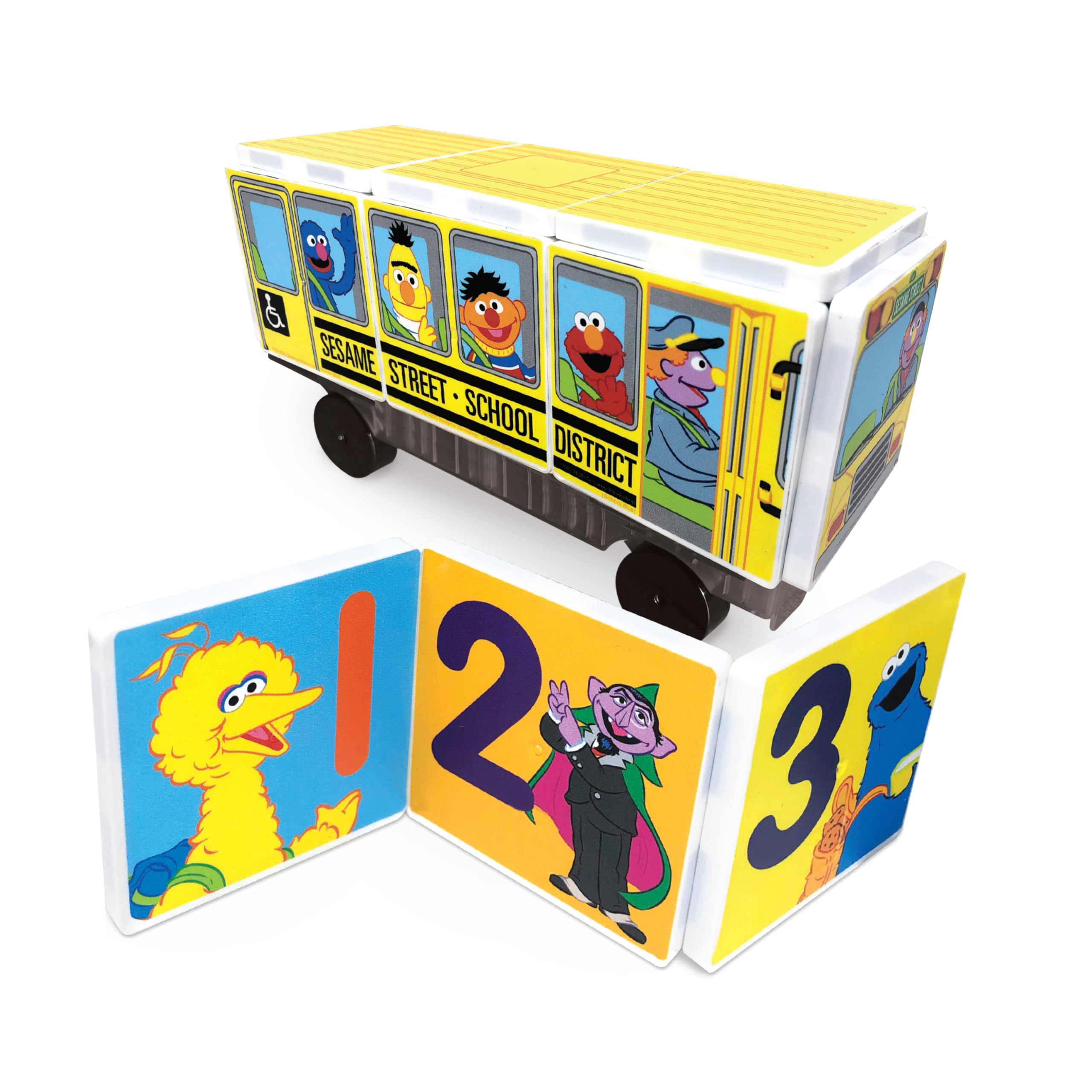 CreateOn Sesame Street Grover tiles support spatial reasoning during creative building.