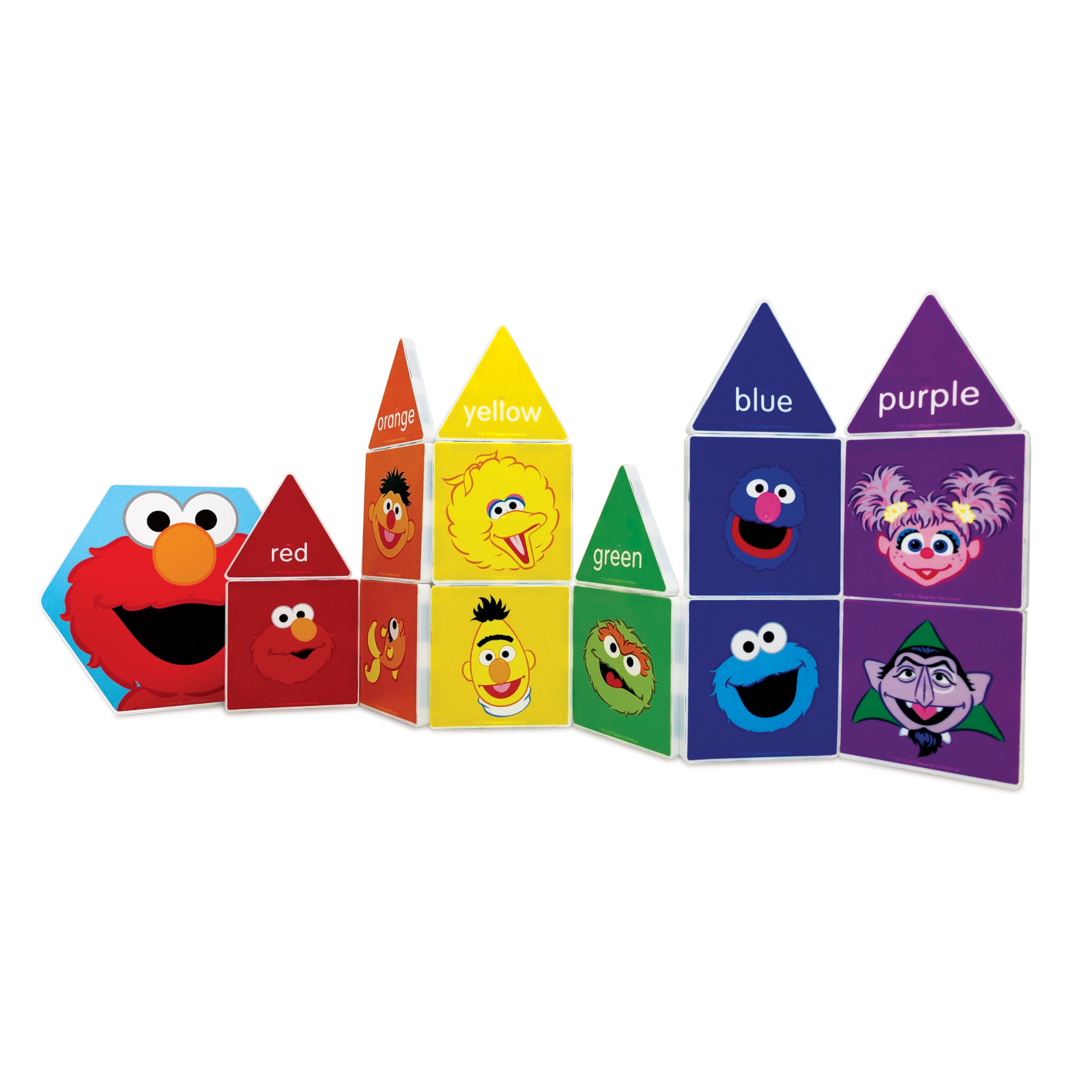 CreateOn Sesame Street magnets showcase double-sided tiles with vivid SuperColor for bright play.