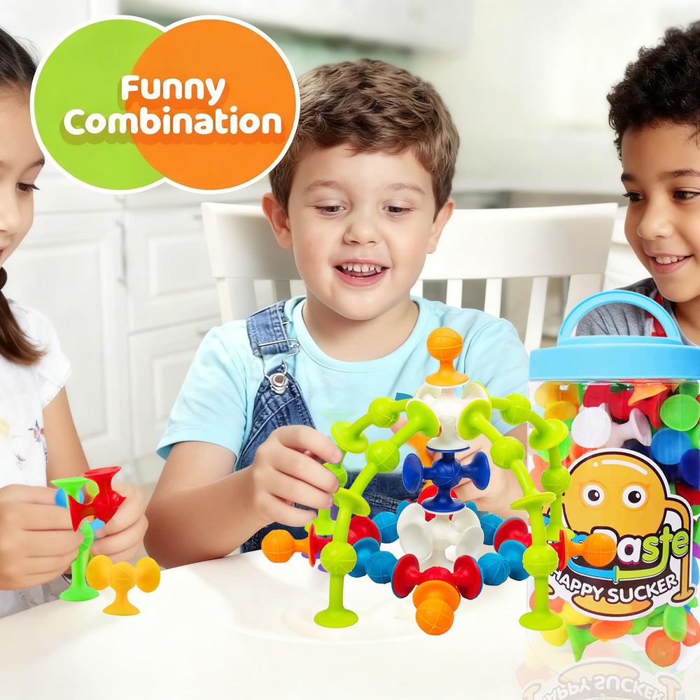 CreateView silicone suction builders help little hands practice grasp and stacking skills