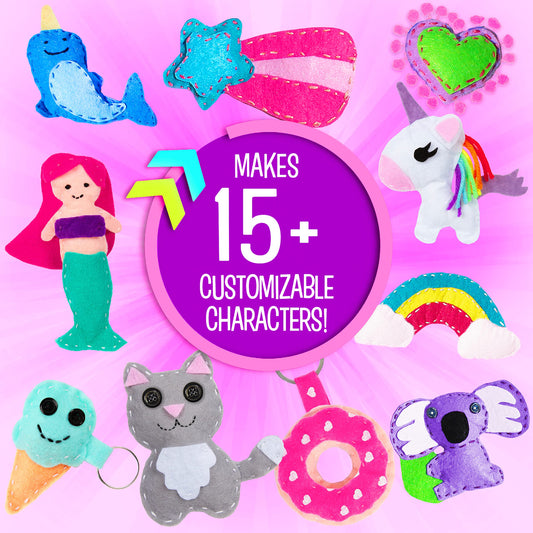 Creative Kids Felt Sewing Kit rainbow character — bright project for creative expression.