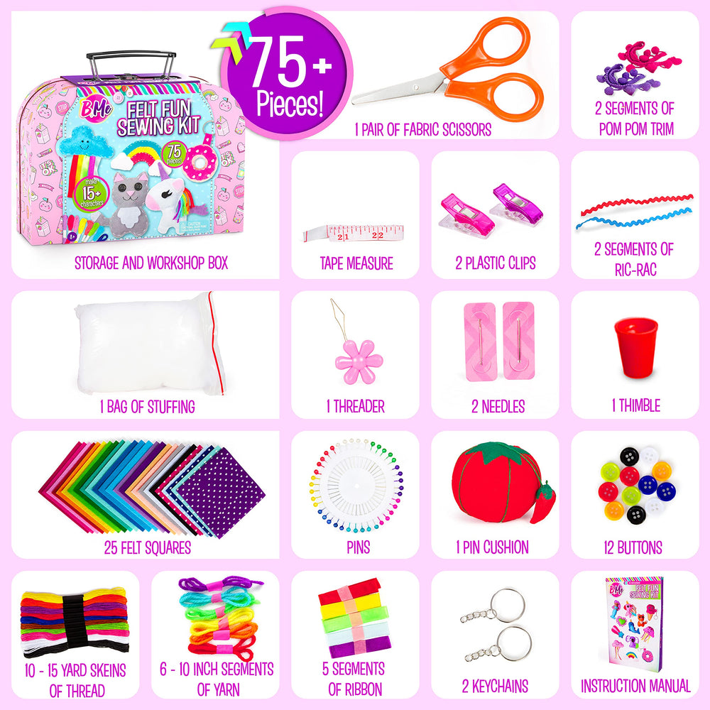 Creative Kids Felt Sewing Kit stuffing materials — soft textures for comfy, plush characters.