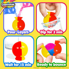 Five molds and connectors for Creative Kids Magic Bouncy Balls designs