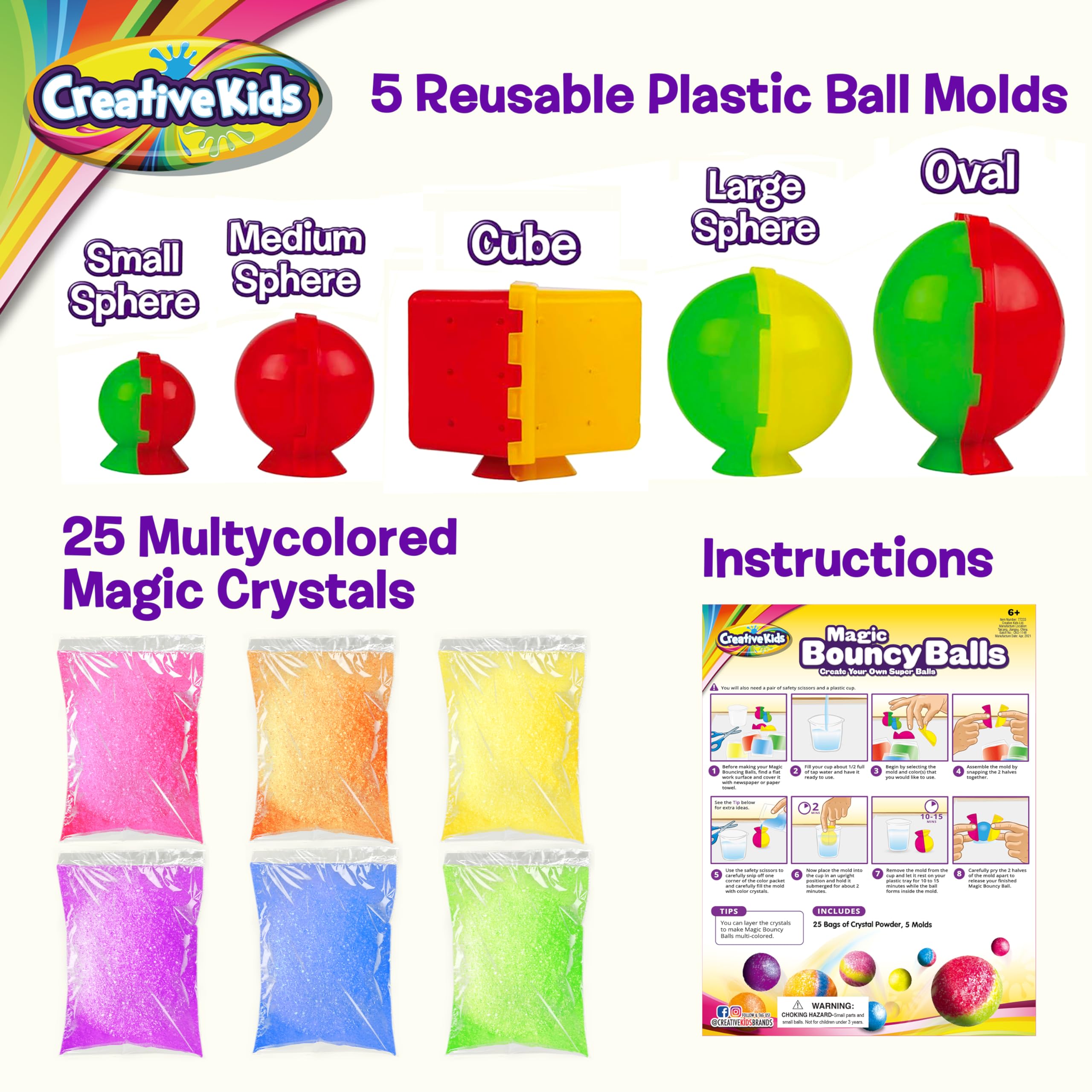 Safe and non-toxic materials from Creative Kids Magic Bouncy Balls