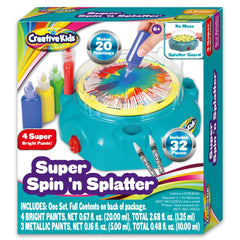 Creative Kids Spin n Splatter front view showing a mess-controlled painting session