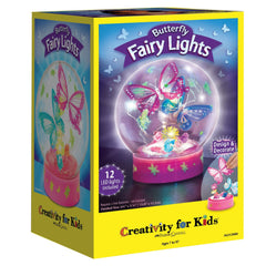 Creativity for Kids butterfly fairy lights globe and base glowing softly for magic decor.