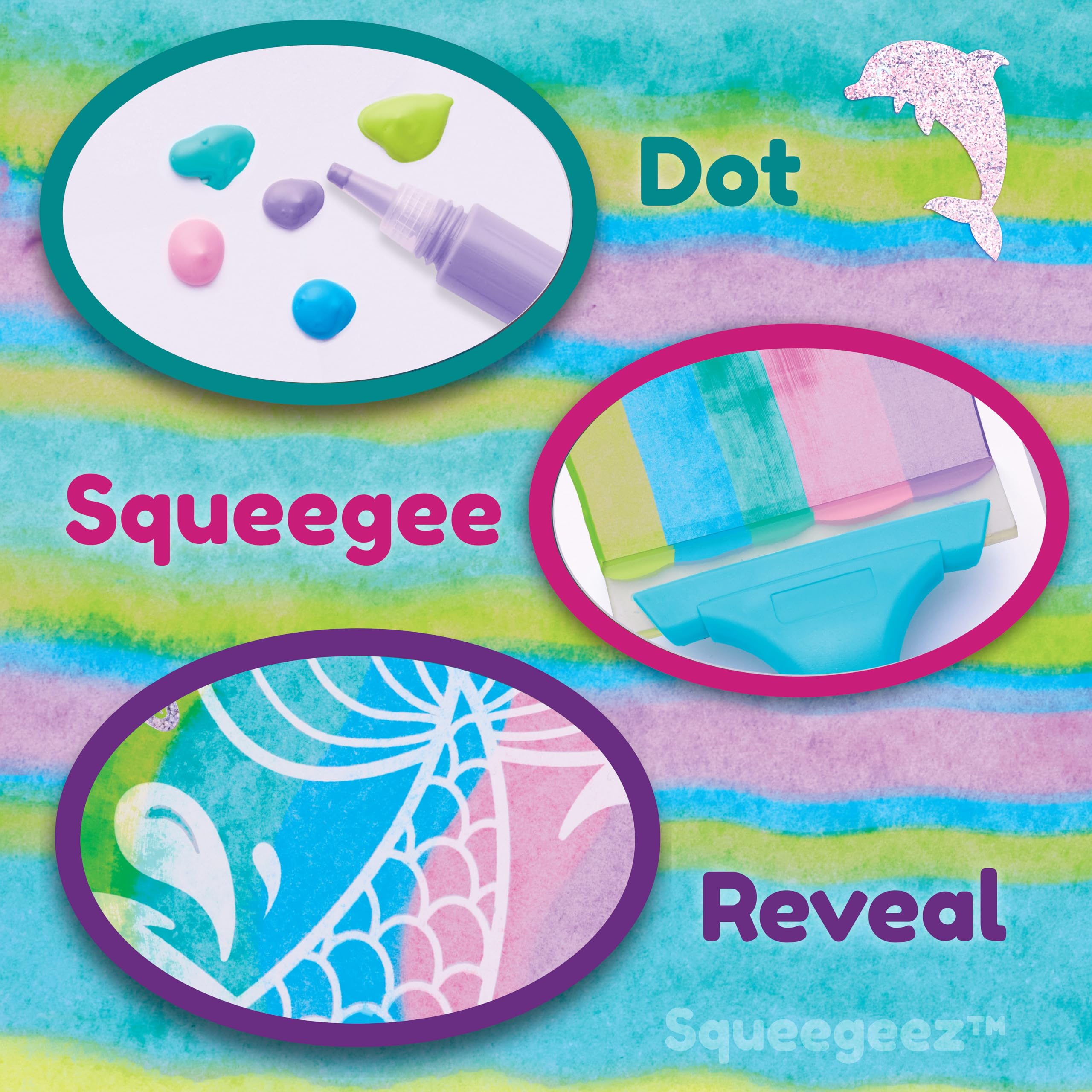Creativity for Kids Squeegeez holographic stickers add shimmering accents before painting