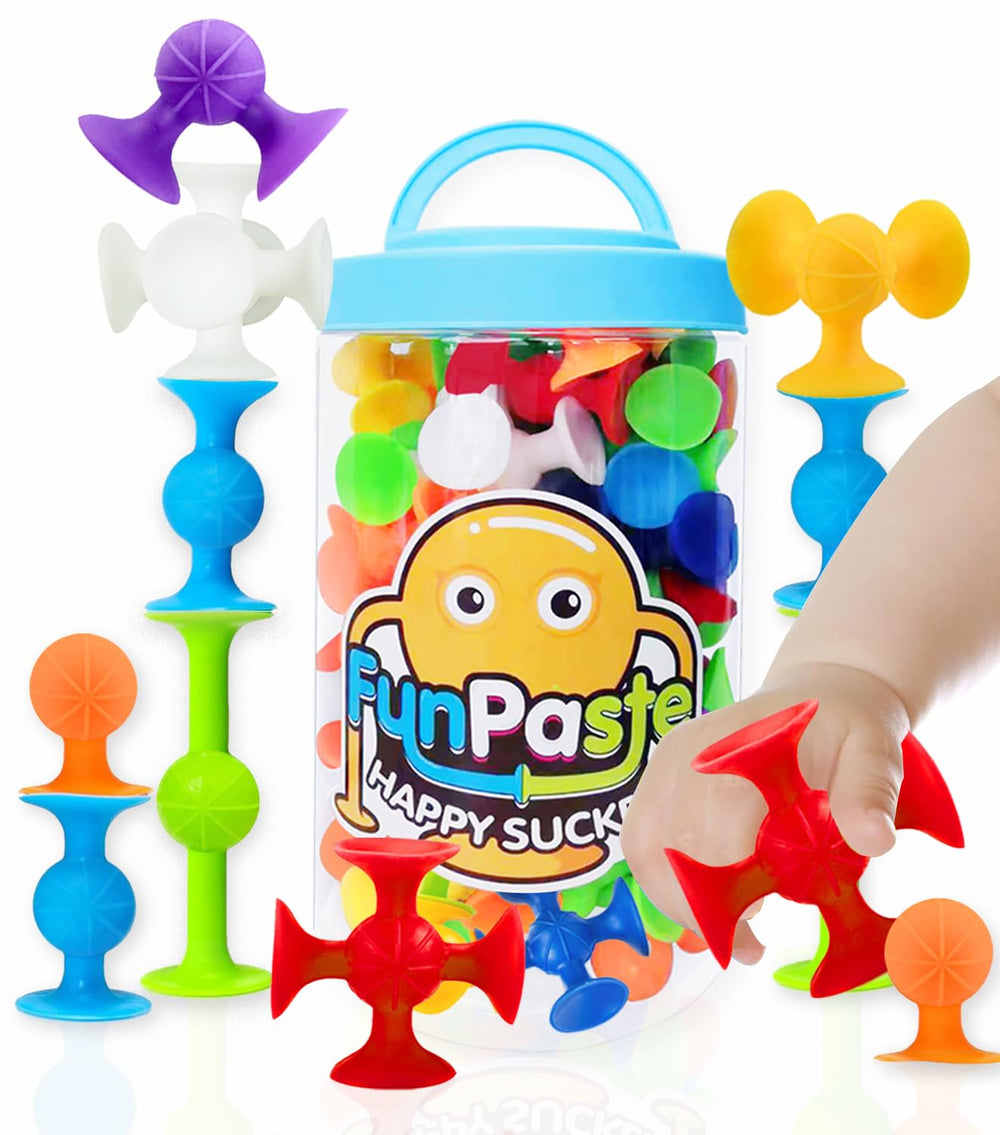 CreateView suction bath toys 24-piece set clinging to tub surface for durable play