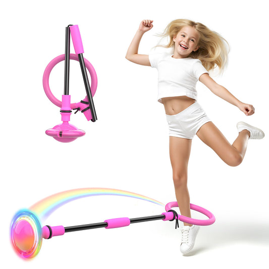 Credmate ankle skip ball pink with colorful LED wheel lighting for visual play