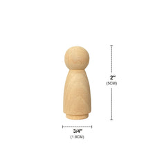 Cregugua birch hardwood dolls 3/4 x 2 inches; versatile craft figures.