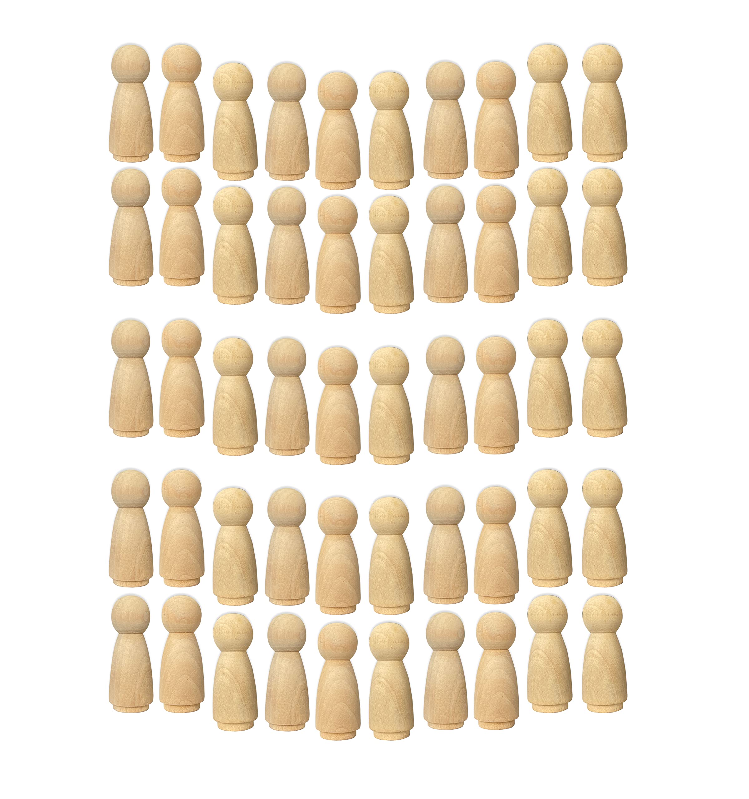 Cregugua peg dolls unfinished; smooth birch wood for role-play puppets.