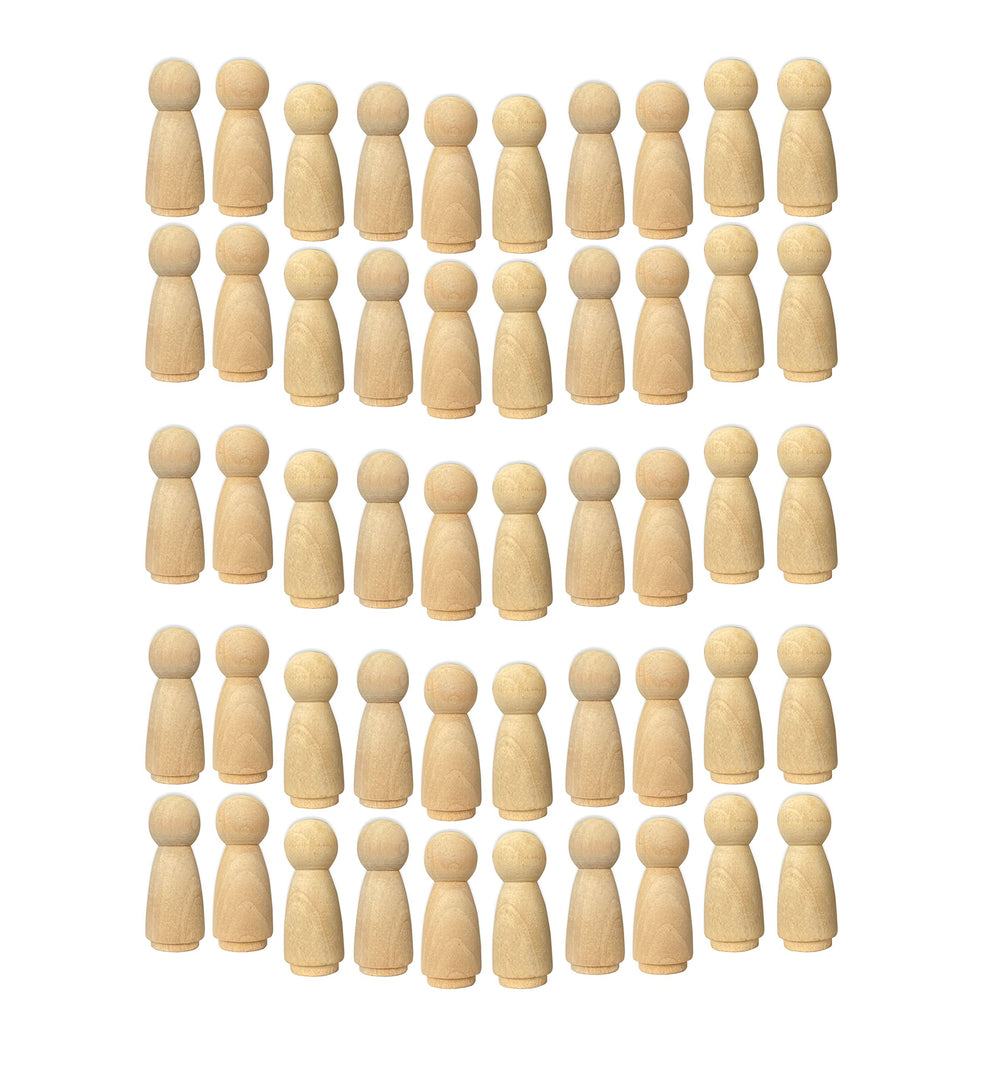 Cregugua peg dolls unfinished; smooth birch wood for role-play puppets.