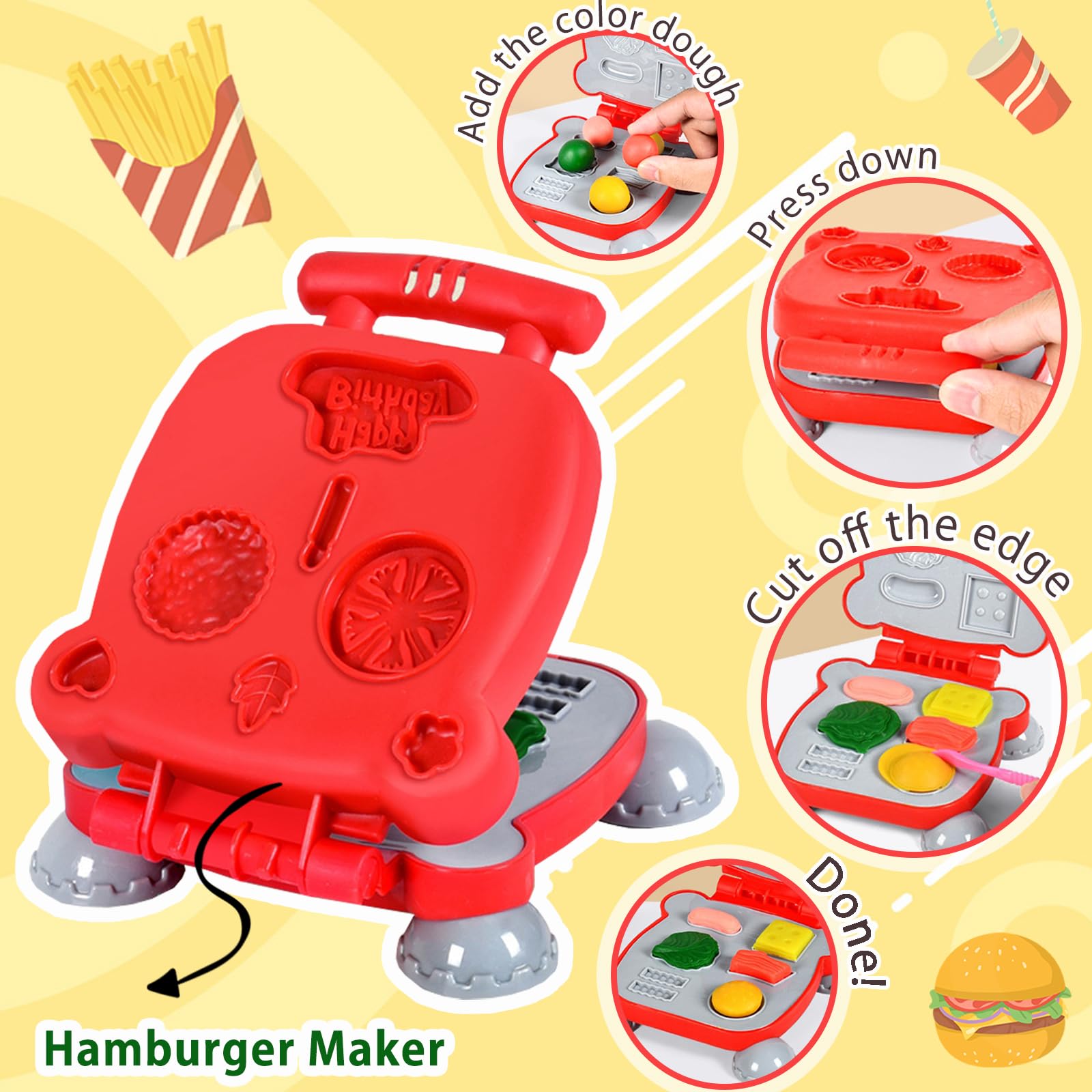 Crelloci color dough accessories set with spoons and dishes for play