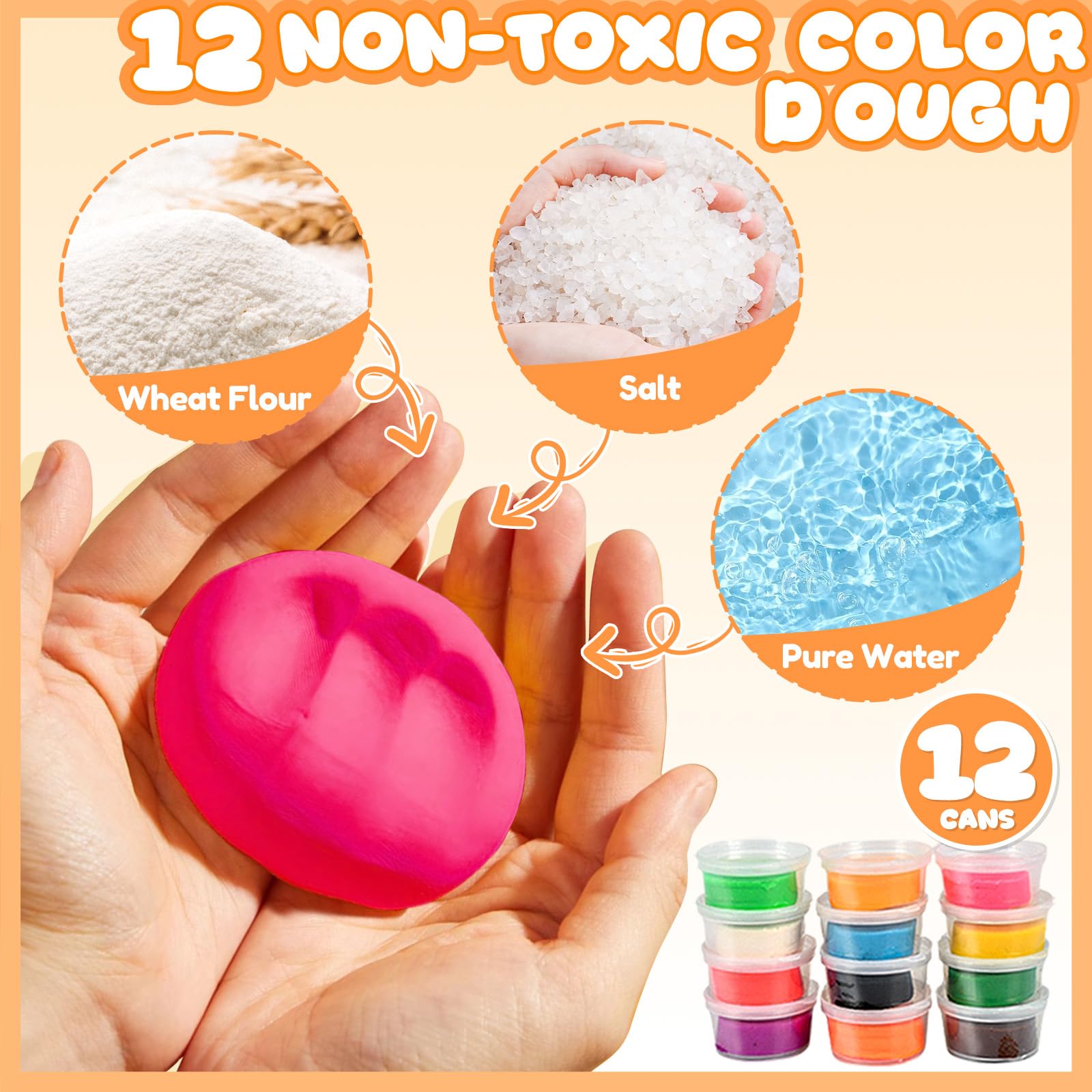 Crelloci color dough cans in vibrant hues for endless creations