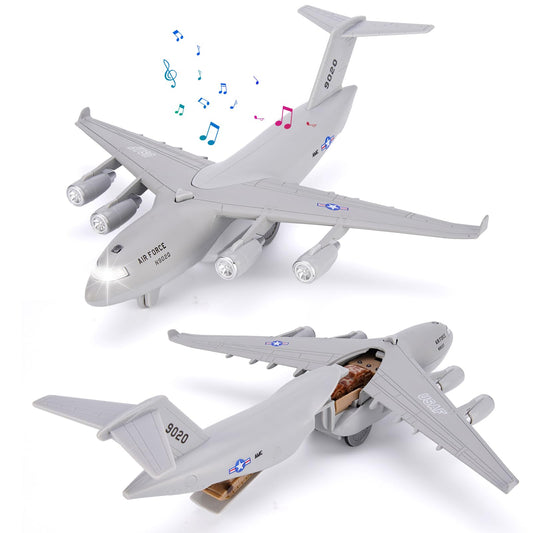 Crelloci Air Force diecast plane front view with lights for night play