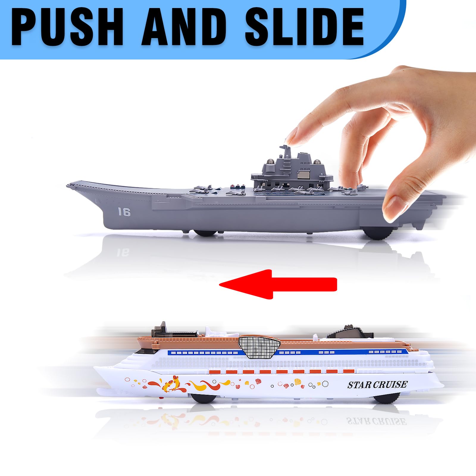 Crelloci aircraft carrier toy button sounds create immersive maritime atmosphere.