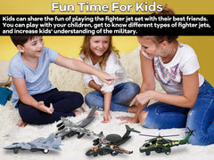 Crelloci army airplane toy diecast jet with pull-back action speeds across floors.