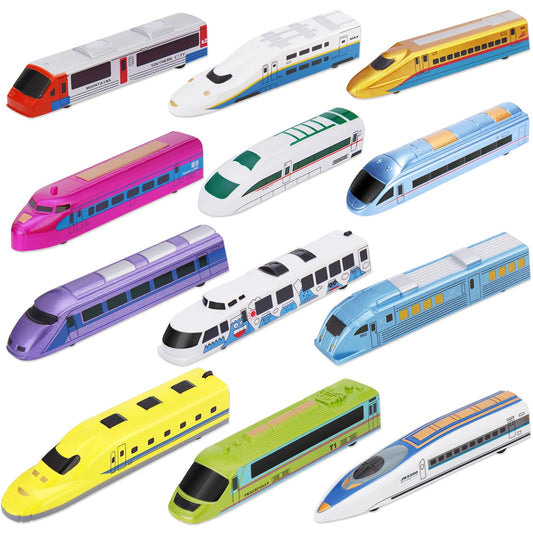 Crelloci Bullet Train pullback front view shows fast, battery-free fun.