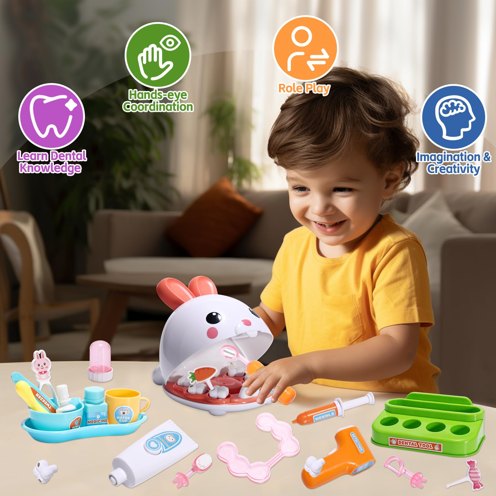 Crelloci cavity-exam pretend kit supports imaginative oral care scenarios