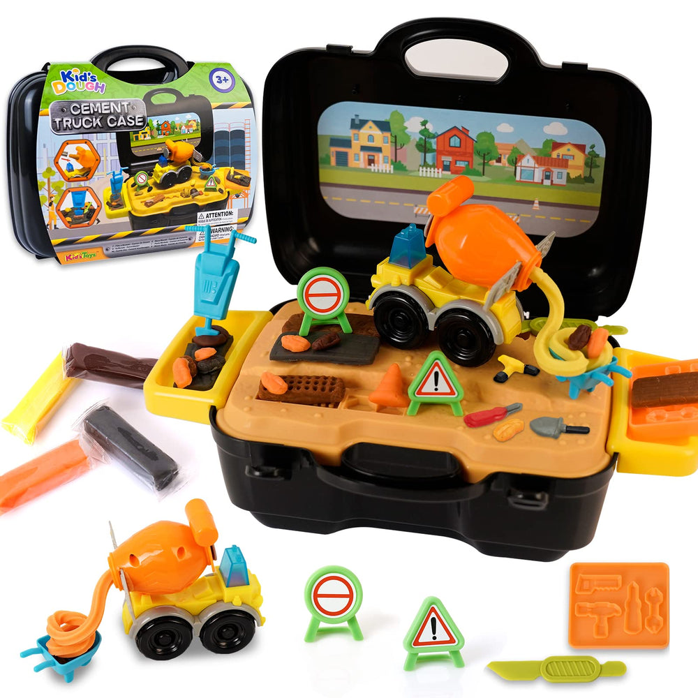 Crelloci cement mixer color dough set truck boosts imaginative play and fine motor skills.