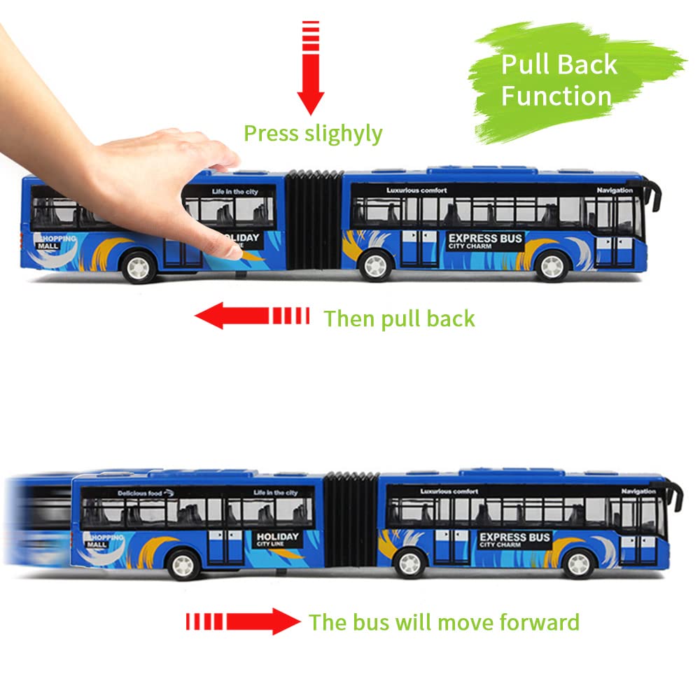 Crelloci two-section articulated bus design for realistic city transit play.