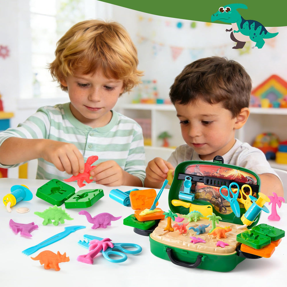 Crelloci color dough blocks provide soft, reusable materials for extended play.