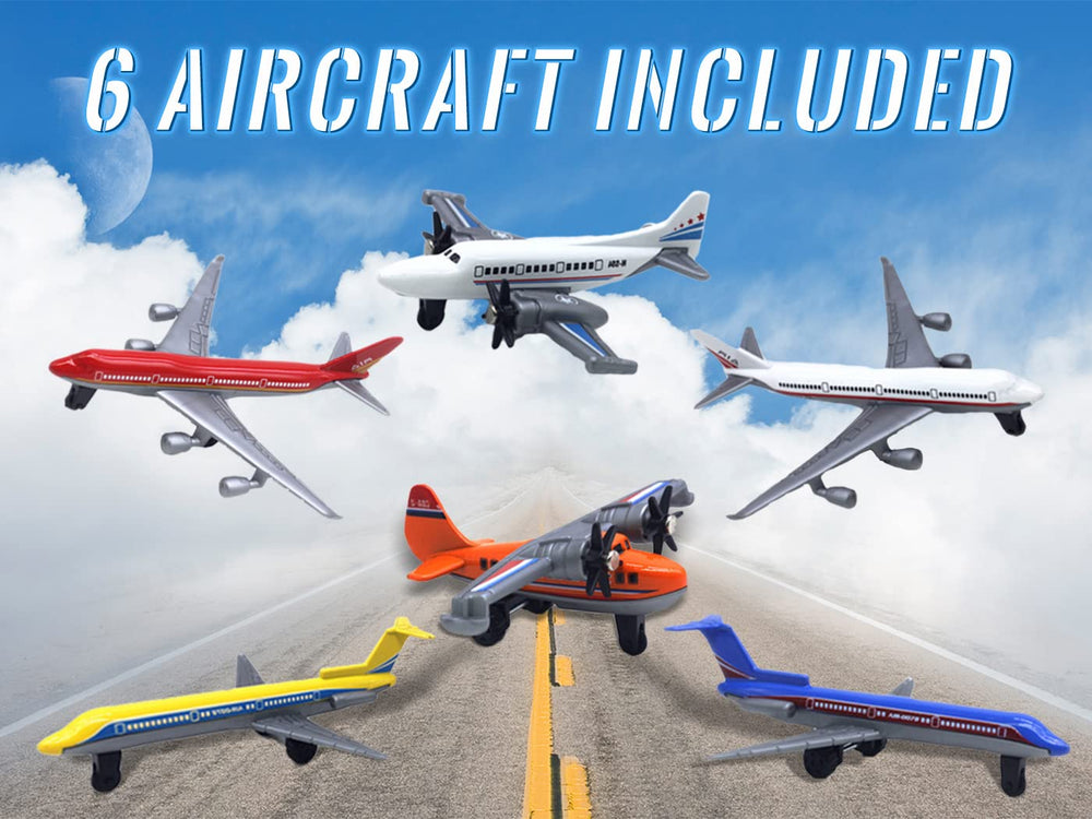Crelloci 6-pack outdoors; portable aircraft toy set for sunny days.